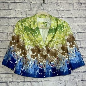 COLDWATER CREEK Embossed 100% Cotton Fully Lined Women's Top Blazer - Size P8